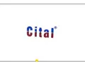 Logo Cital z niebiesko-czerwonymi literami i symbolem ®.