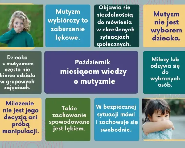 Dziecko z mutyzmem wybiórczym nie mówi w pewnych sytuacjach, co jest spowodowane lękiem, a nie wyborem.