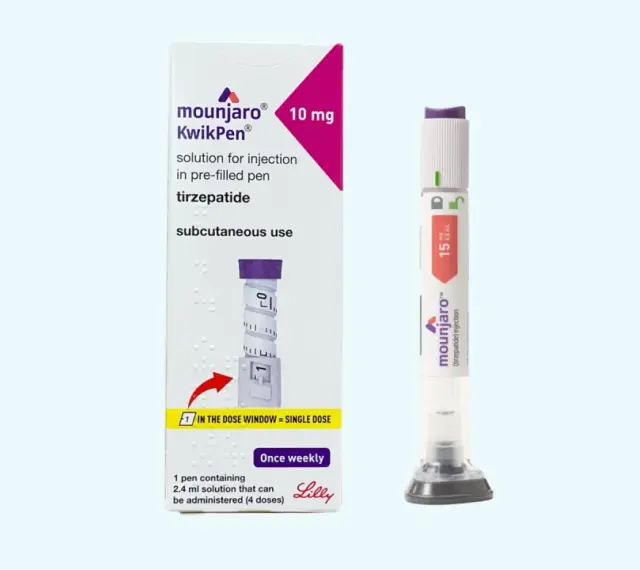 Mounjaro KwikPen z tirzepatydem, 10 mg. Cena Mounjaro jest kluczowa dla pacjentów. Zastrzyk raz w tygodniu.