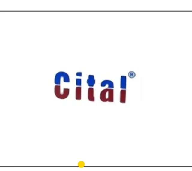 Logo Cital z niebiesko-czerwonymi literami i symbolem ®.