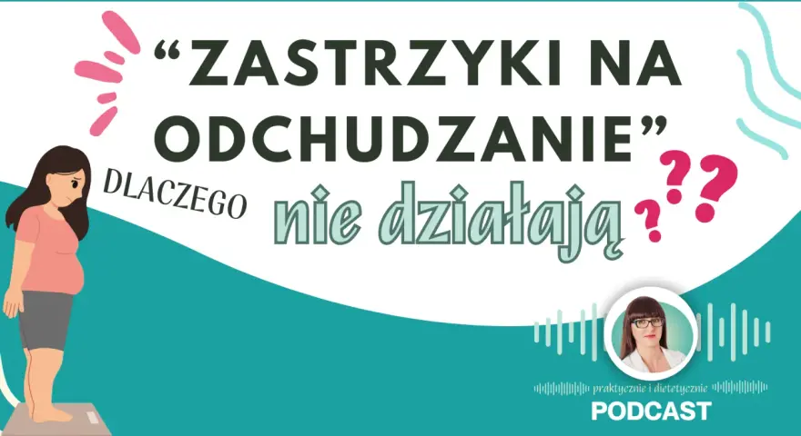 Smutna kobieta na wadze. Czy "zastrzyki na odchudzanie" naprawdę nie działają? Podcast praktycznie i dietetycznie.