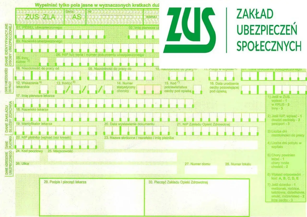 Pacjent rozmawiający z lekarzem w gabinecie, pokazujący dokumenty