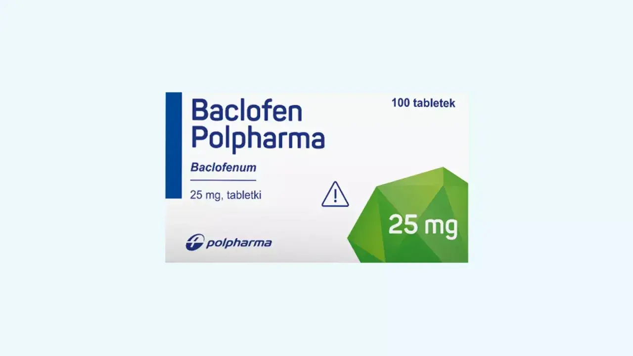 Opakowanie leku Baclofen Polpharma 25 mg, 100 tabletek.