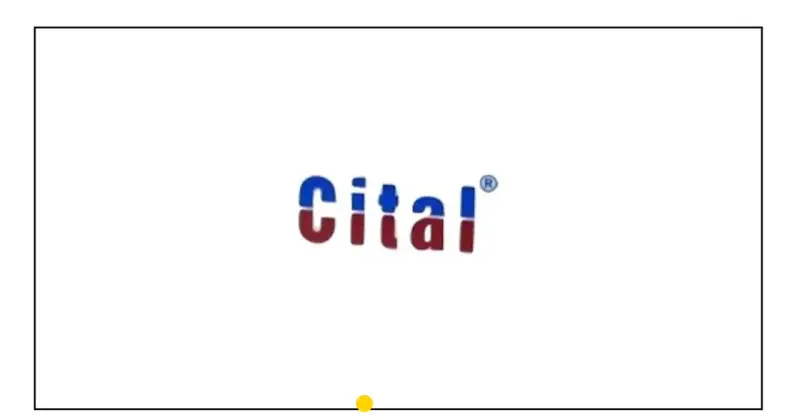 Logo Cital z niebiesko-czerwonymi literami i symbolem ®.